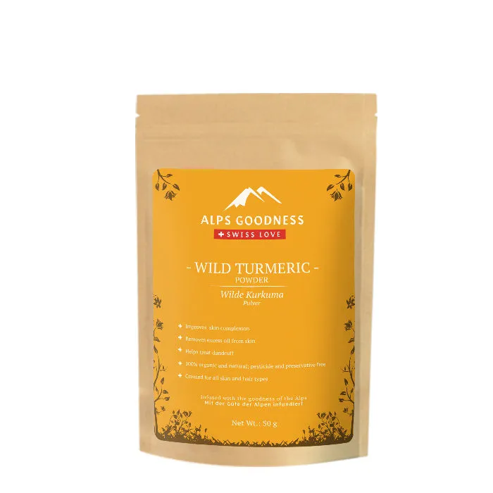 Alps Goodness Powder - Wild Turmeric (50 gm)| Kasturi Haldi Powder| Wild Turmeric powder| 100% Natural Powder | No Chemicals, No Preservatives, No Pesticides | Face Mask for Even Toned Skin | Face Mask for Glow