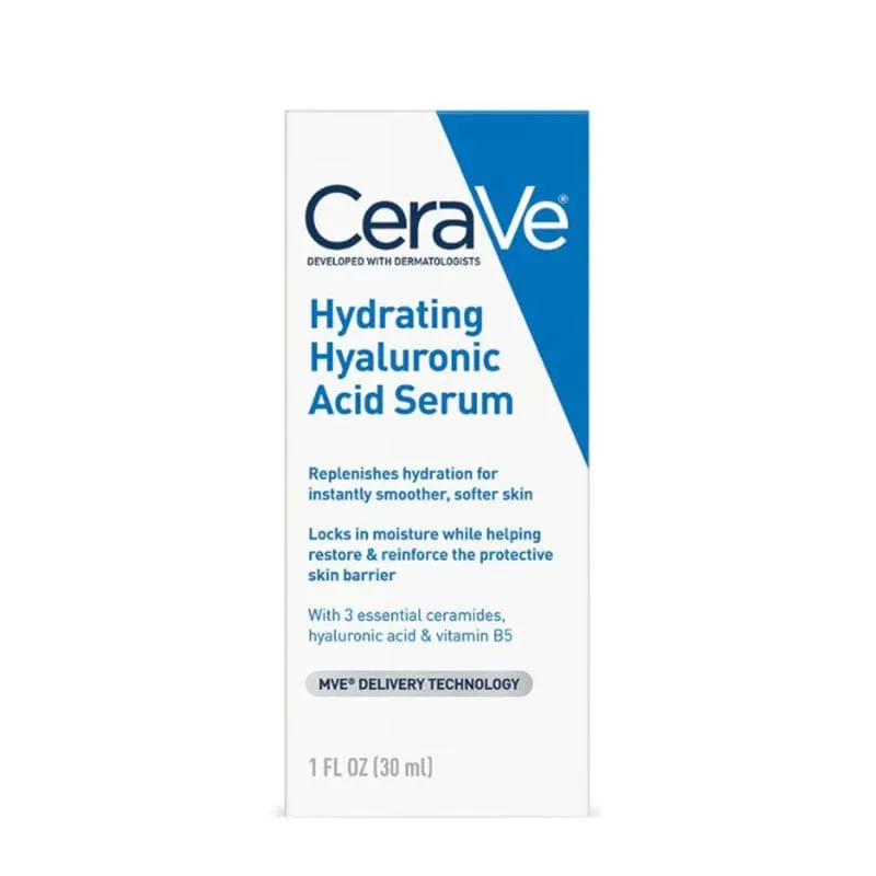 CeraVe Hydrating Hyaluronic Acid Serum For Normal to Dry Skin   FREE Hydrating Cleanser 15ml