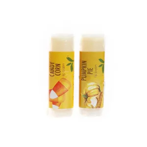 Gift Set-Lip Balm Natural  set of 2 Candy Corn & Pumpkin Pie