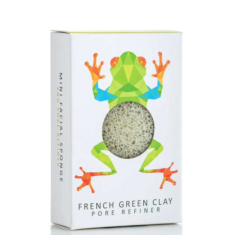 Konjac Sponge Mini Pore Refiner Rainforest Tree Frog Green Clay