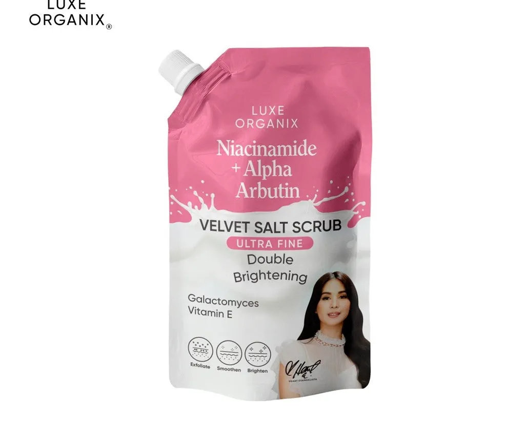 Luxe Organix Niacinamide   Alpha Arbutin Velvet Shower Salt Scrub (300gm)