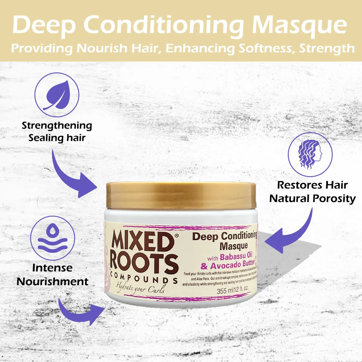 Mixed Roots Compounds Deep Conditioning Masque 355ml Babassu & Avocado Butter