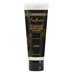 Shea Moisture African Black Soap Clarifying Facial Wash And Scrub 113g