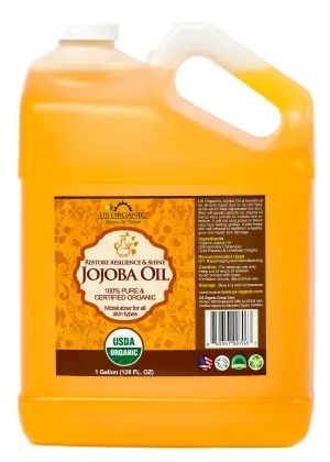 US Organic Jojoba Oil, 100% Pure Certified USDA Organic, 128 oz (1 Gallon)